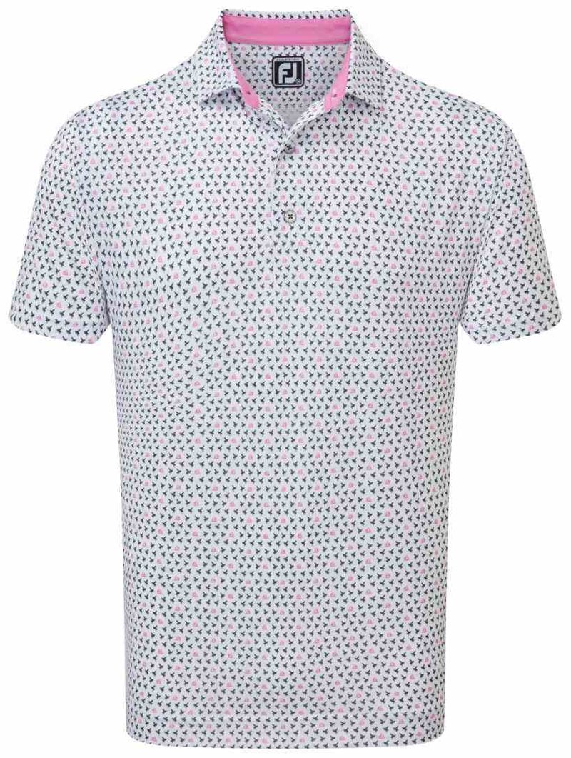 FootJoy Flying Wasp Pint Lisle Herren Poloshirt, weiss