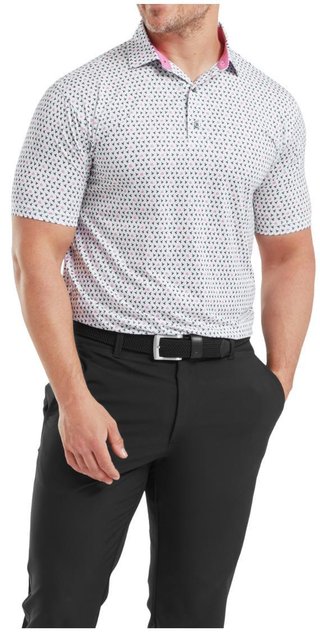 FootJoy Flying Wasp Pint Lisle Herren Poloshirt, weiss