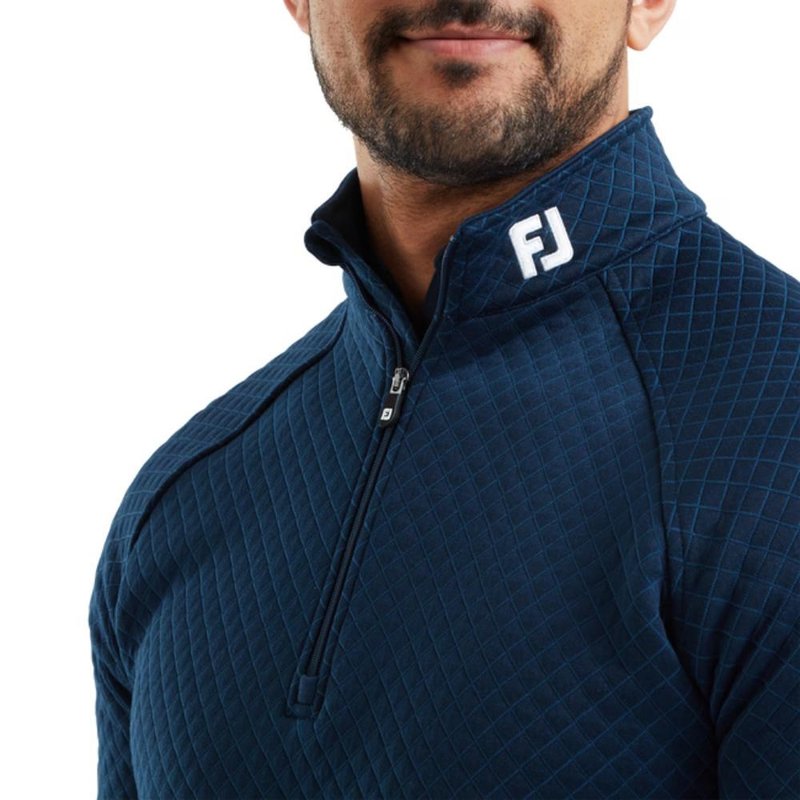 FootJoy Jacquard Thermal Chill-Out Herren Sweatshirt, dunkelblau
