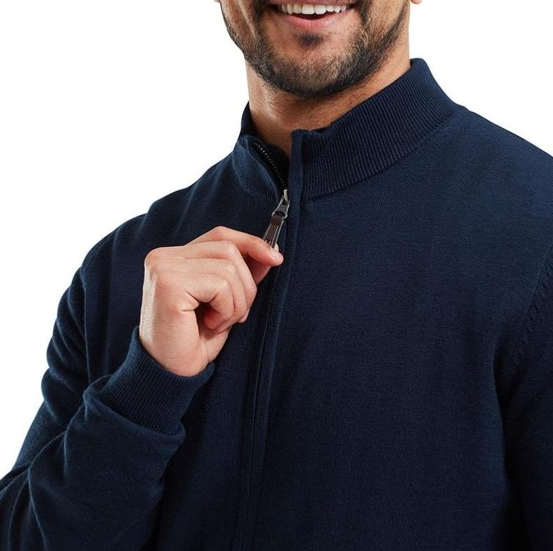 FootJoy Full-Zip Lined Herren Pullover, dunkelblau