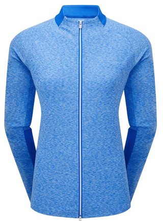 Footjoy Full-Zip Space Dye Thermal Midlayer Damen Sweatshirt, blue/aqua