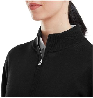 FootJoy Drirelease Full-Zip Lined Damen Pullover, schwarz
