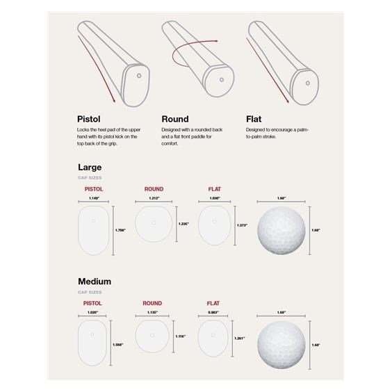 Golf Pride Reverse Taper Putter Griff, Flat Large