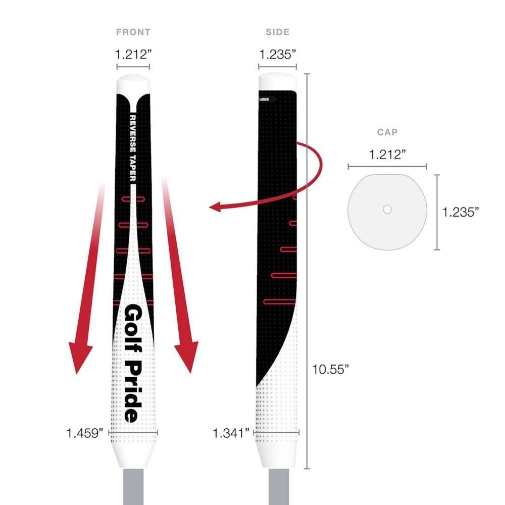 Golf Pride Reverse Taper Putter Griff, Round Large