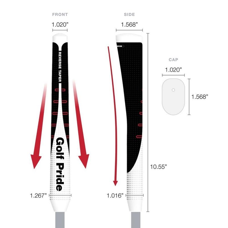Golf Pride Reverse Taper Putter Griff, Pistol Medium