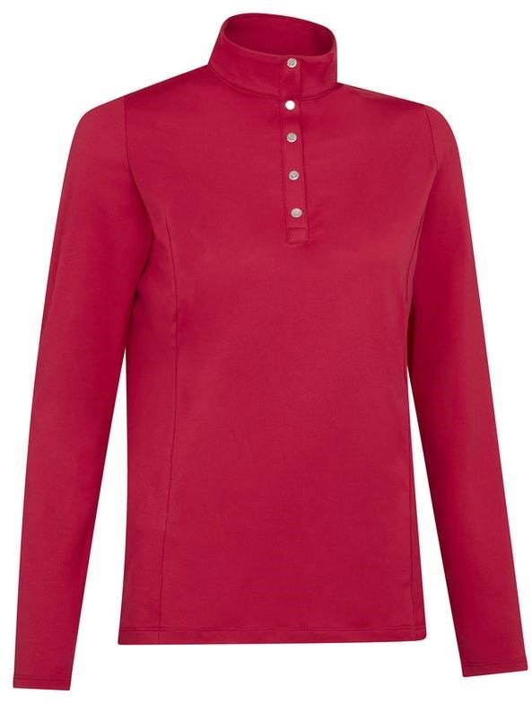 Callaway Thermal Longsleeve Fleece Back Jersey Damen Poloshirt, persian red