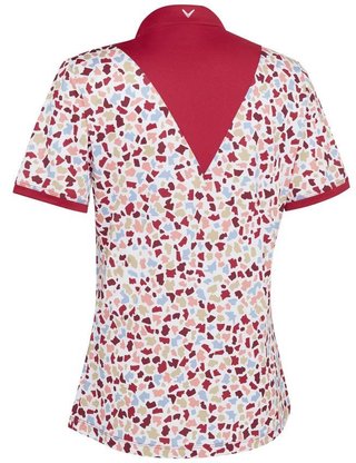 Callaway V-Neck Short Sleeve Print Damen Poloshirt, brilliant white