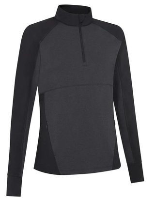 Callaway Lightweight Knit Heathered 1/4 Zip Damen Sweatshirt, ebony heather