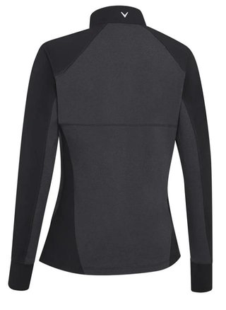 Callaway Lightweight Knit Heathered 1/4 Zip Damen Sweatshirt, ebony heather