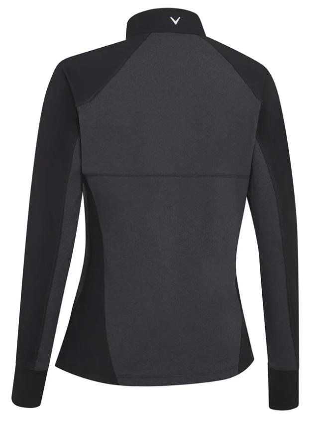 Callaway Lightweight Knit Heathered 1/4 Zip Damen Sweatshirt, ebony heather