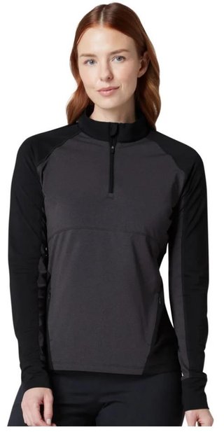 Callaway Lightweight Knit Heathered 1/4 Zip Damen Sweatshirt, ebony heather