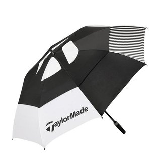 TaylorMade 64" Tour Double Canopy Regenschirm, schwarz/weiß