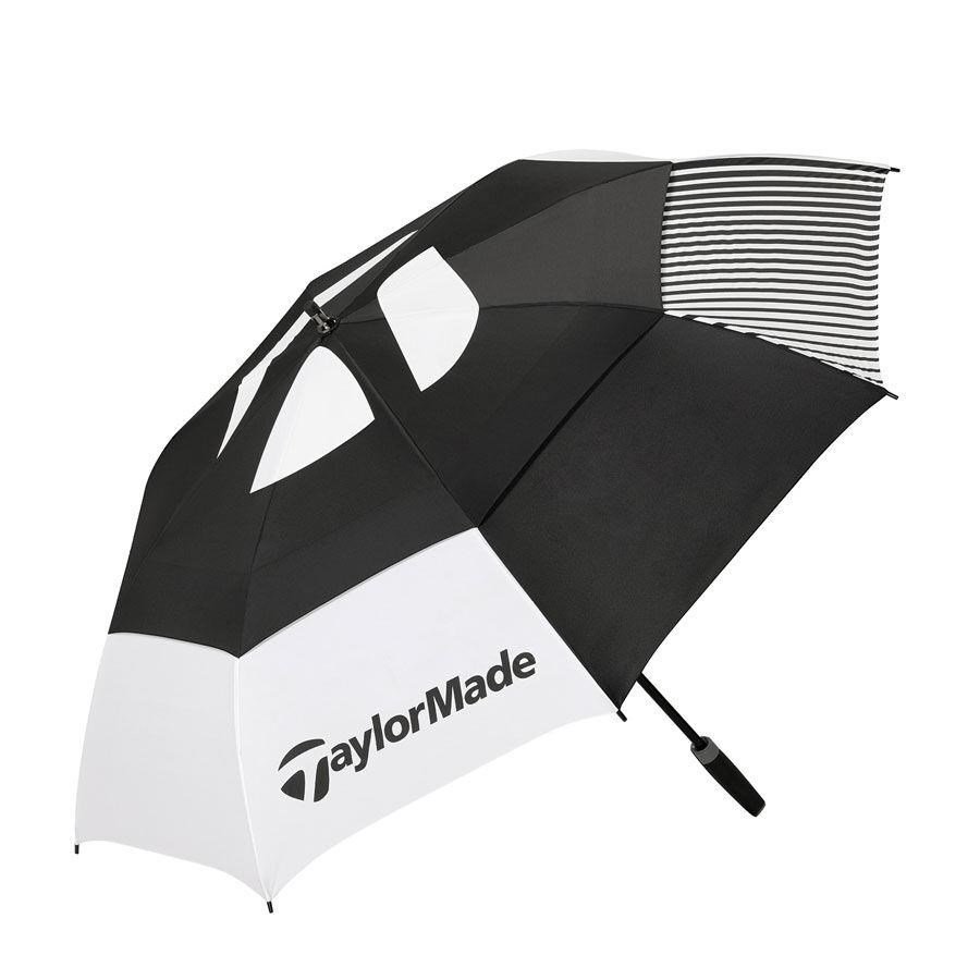 TaylorMade 64" Tour Double Canopy Regenschirm, schwarz/weiß