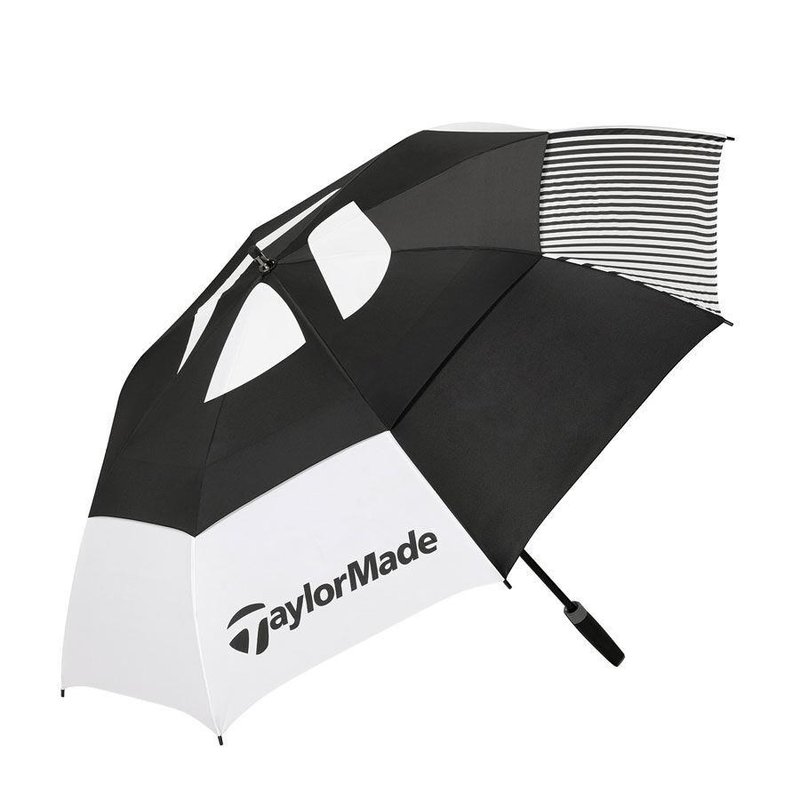 TaylorMade 64" Tour Double Canopy Regenschirm, schwarz/weiß
