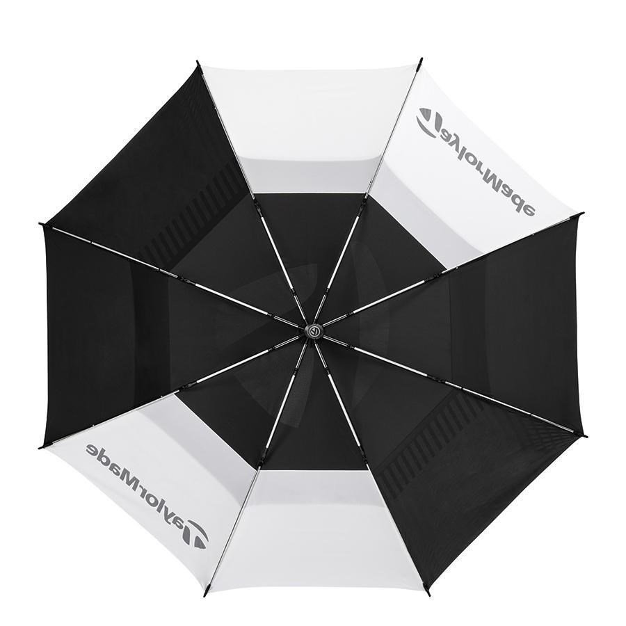 TaylorMade 64" Tour Double Canopy Regenschirm, schwarz/weiß