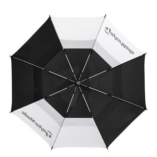 TaylorMade 64" Tour Double Canopy Regenschirm, schwarz/weiß