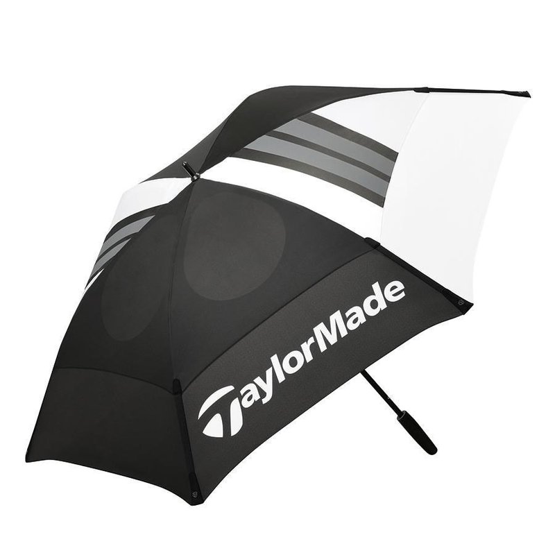 TaylorMade 68" Tour Double Canopy Regenschirm, schwarz/weiß