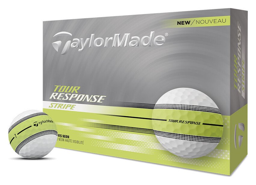 TaylorMade Tour Response Neon Stripe Golfbälle, weiss/gelb