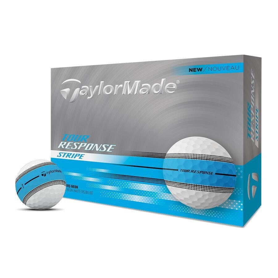 TaylorMade Tour Response Neon Stripe Golfbälle, weiss/blau