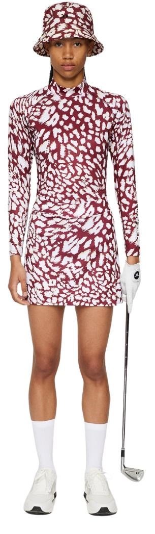 J.Lindeberg Asa Print Soft Compression Damen Top, glitch leo lime