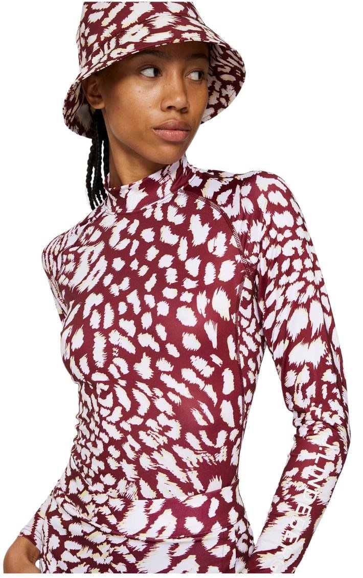 J.Lindeberg Asa Print Soft Compression Damen Top, glitch leo lime