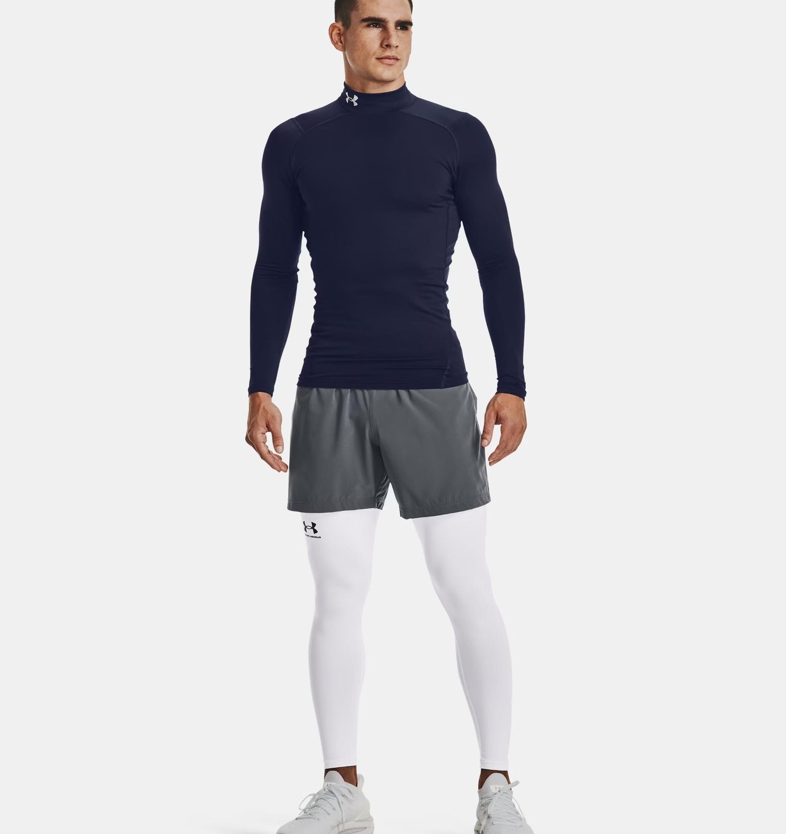 Under Armour ColdGear® Compression Mock Herren Winterkompressionsshirt, dunkelblau