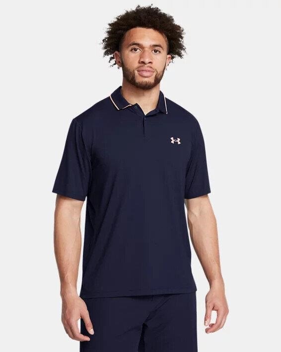 Under Armour Iso-Chill Herren Poloshirt, midnigt navy/flare orange