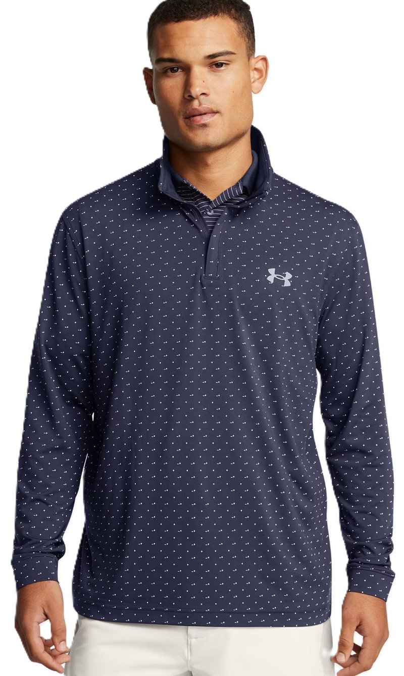 Under Armour Playoff Printed 1/4 Zip Herren Sweatshirt, dunkelblau/weiss
