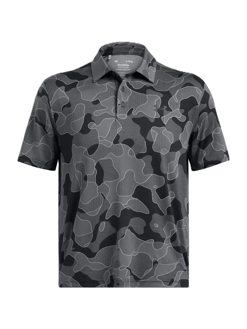 Under Armour Playoff 3.0 Printed Herren Poloshirt, schwarz