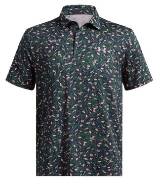 Under Armour Playoff 3.0 Printed Herren Poloshirt, midnight navy/forest green/tetra gray