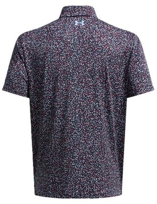Under Armour Playoff 3.0 Printed Herren Poloshirt, blau/weinrot