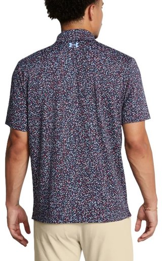 Under Armour Playoff 3.0 Printed Herren Poloshirt, blau/weinrot