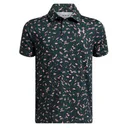 Under Armour Playoff Printed Junior Poloshirt, midnight navy/forest green