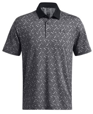 Under Armour Playoff 3.0 Check Jaquard Herren Poloshirt, schwarz/weiss