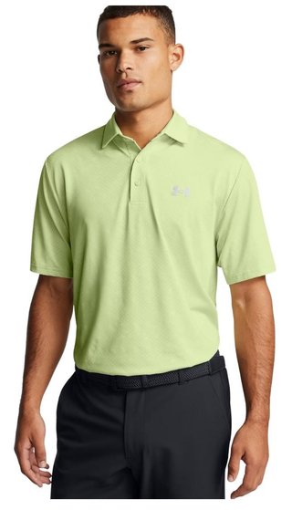 Under Armour Playoff 3.0 Check Jaquard Herren Poloshirt, hellgrün