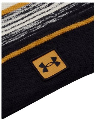 Under Armour Halftime Pom Beanie Wintermütze, summit white/golden yellow