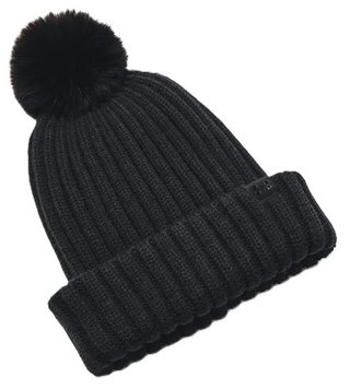 Under Armour Halftime Pom Beanie Damen Wintermütze, schwarz