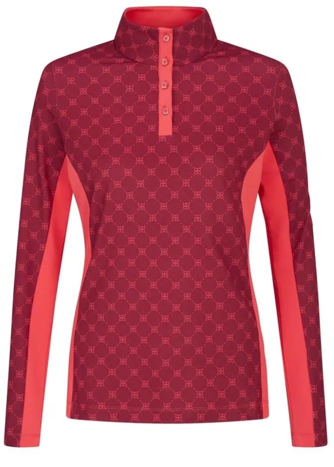 PING Lolette Printed Damen Poloshirt, tibetan red multi/cayenne