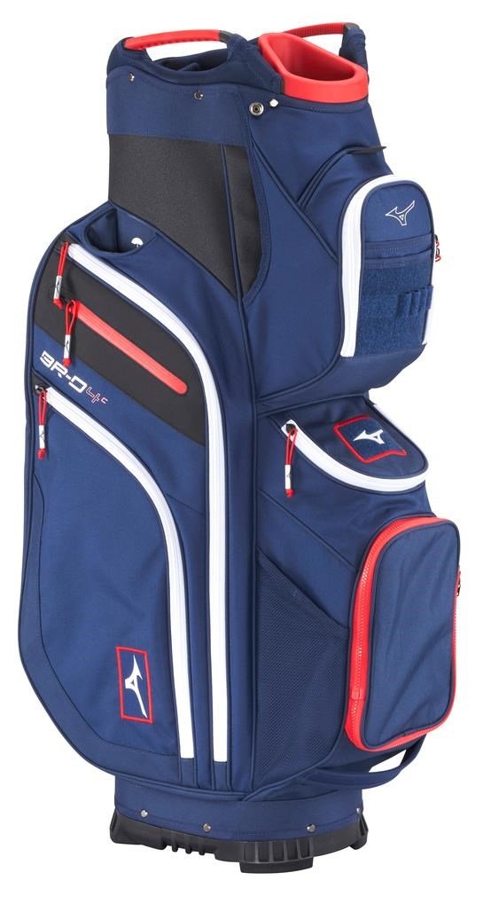 Mizuno BR-D4 Cartbag, dunkelblau/rot