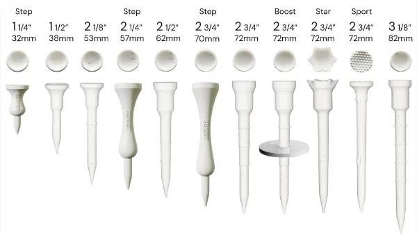 Lignum Tee Ecoline White Plastiktees 70 mm, weiss, 12 Stk.