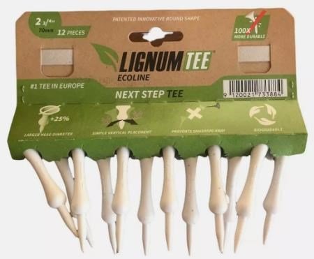Lignum Tee Ecoline White Plastiktees 70 mm, weiss, 12 Stk.