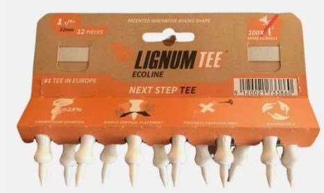 Lignum Tee Ecoline White Plastiktees 32 mm, weiss, 12 Stk.