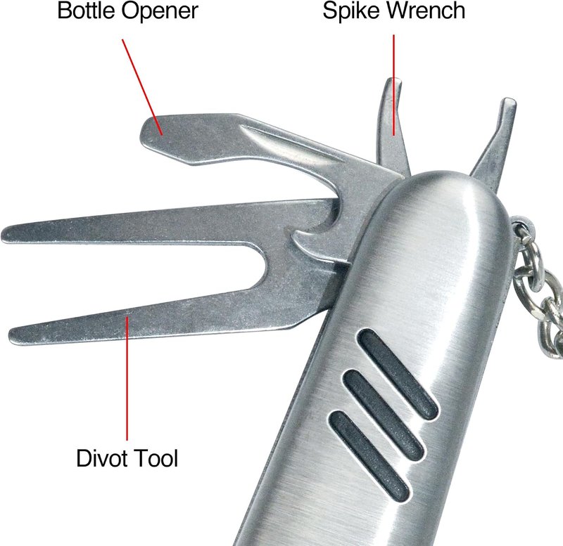 PGA Tour Multi-Tool Outil Polyvalent Divot-Tool, silber