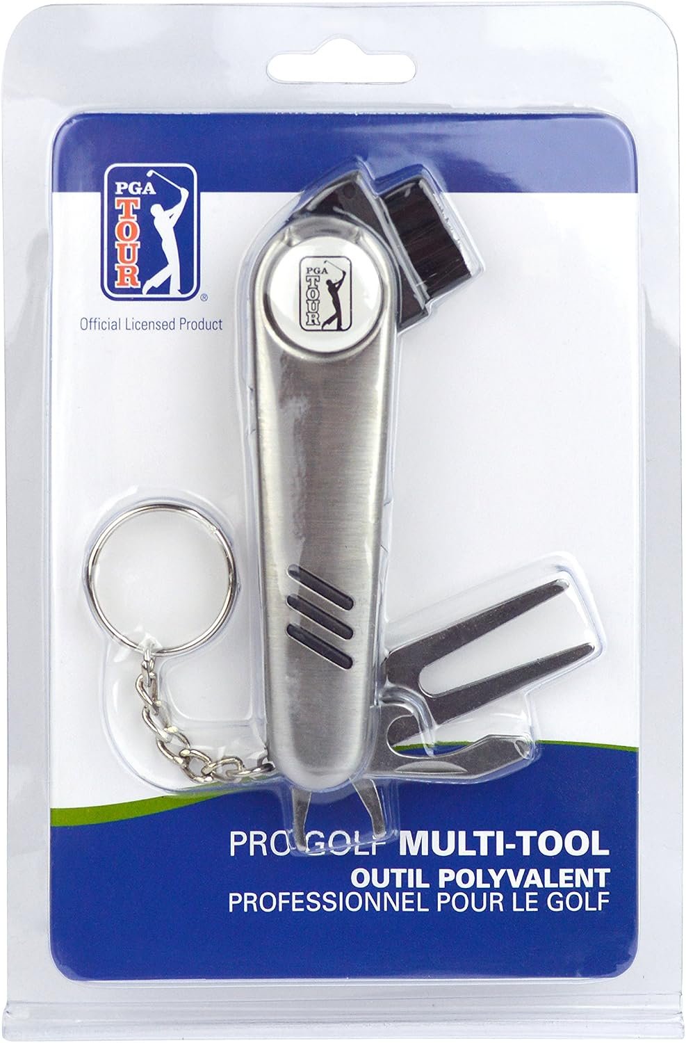 PGA Tour Multi-Tool Outil Polyvalent Divot-Tool, silber