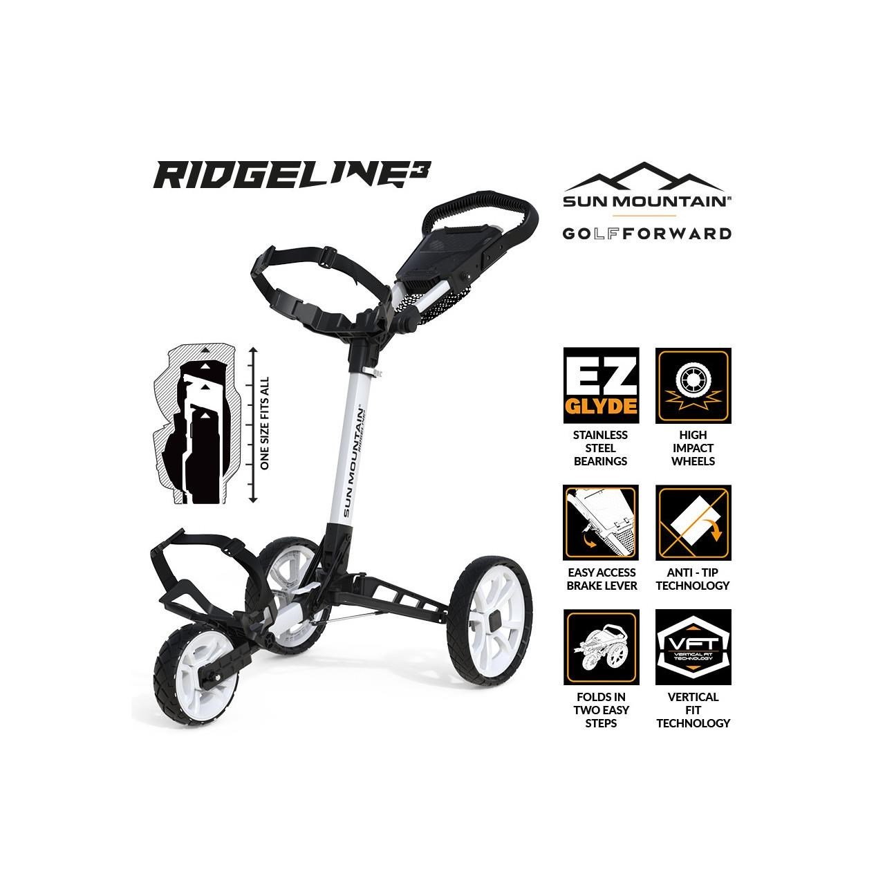 Sun Mountain Ridgeline 3 Manuell Golftrolley, weiss