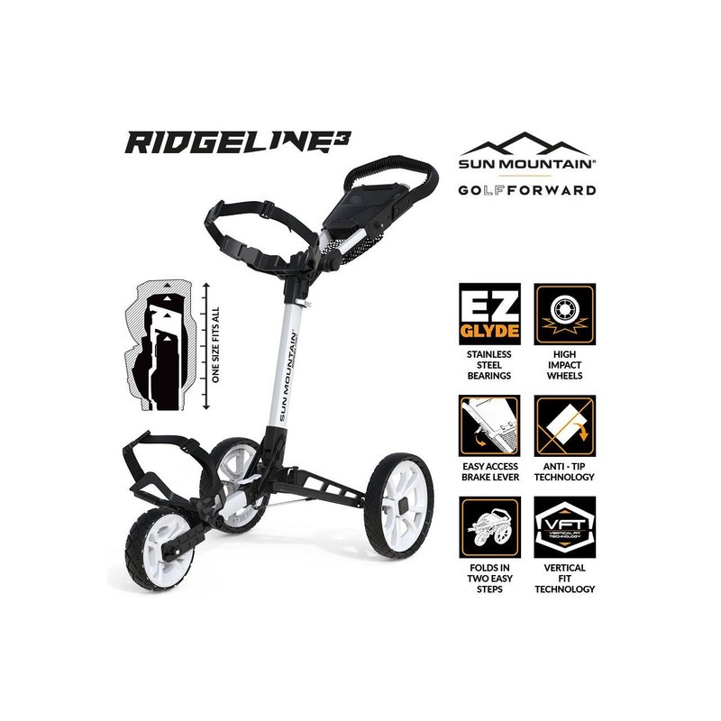 Sun Mountain Ridgeline 3 Manuell Golftrolley, weiss
