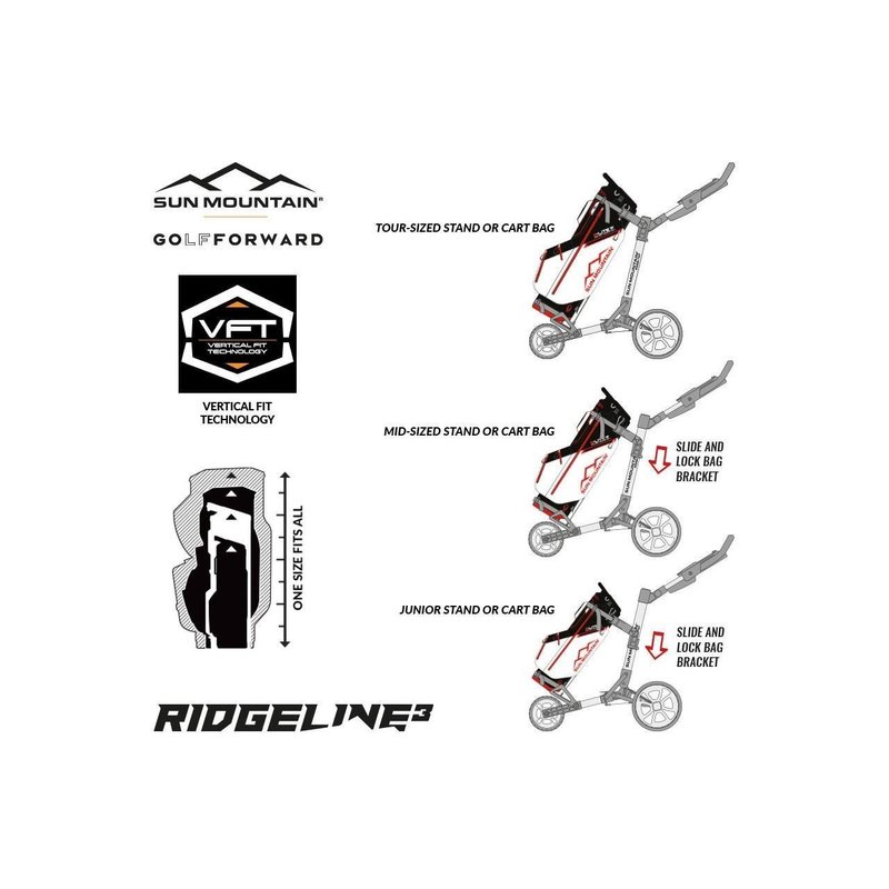 Sun Mountain Ridgeline 3 Manuell Golftrolley, weiss
