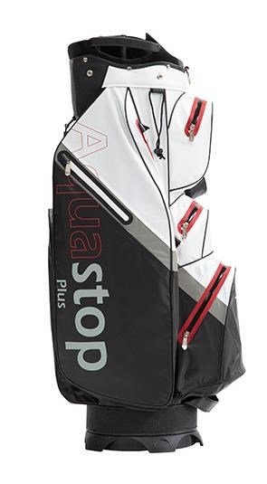 JuCad Aquastop Plus Cartbag, schwarz/weiss/rot
