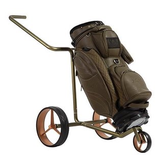JuCad Carbon Verde Rosé Manuell Golftrolley + Tragetasche