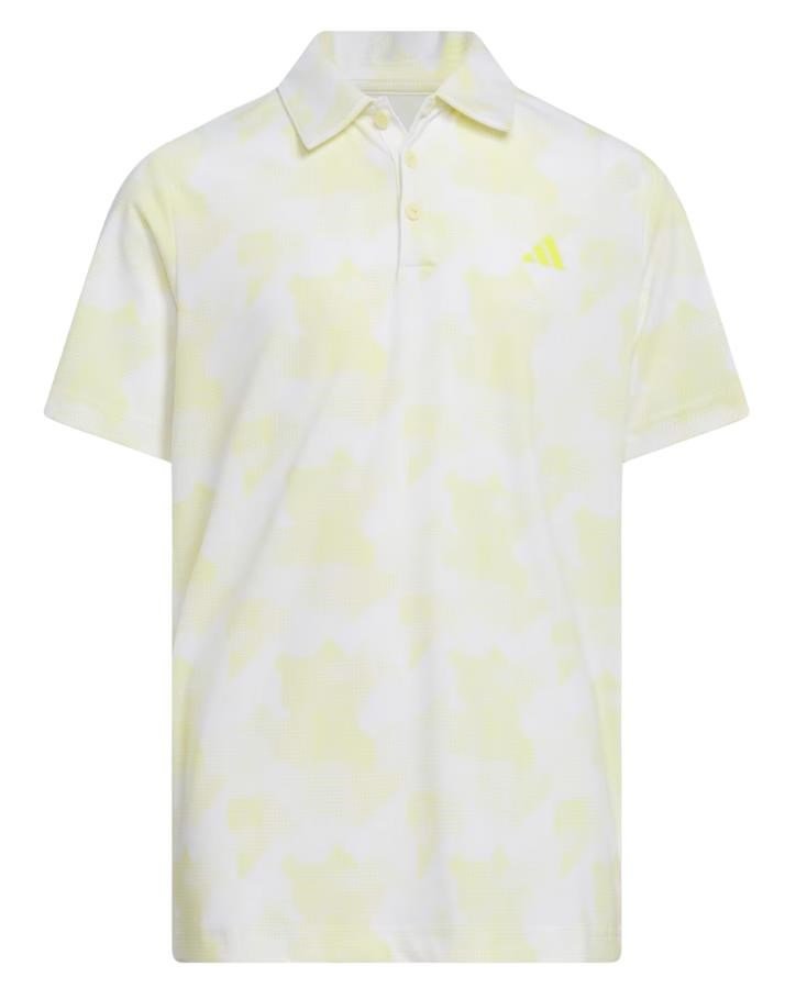 Adidas Printed Scripted Junior Poloshirt, weiss/gelb